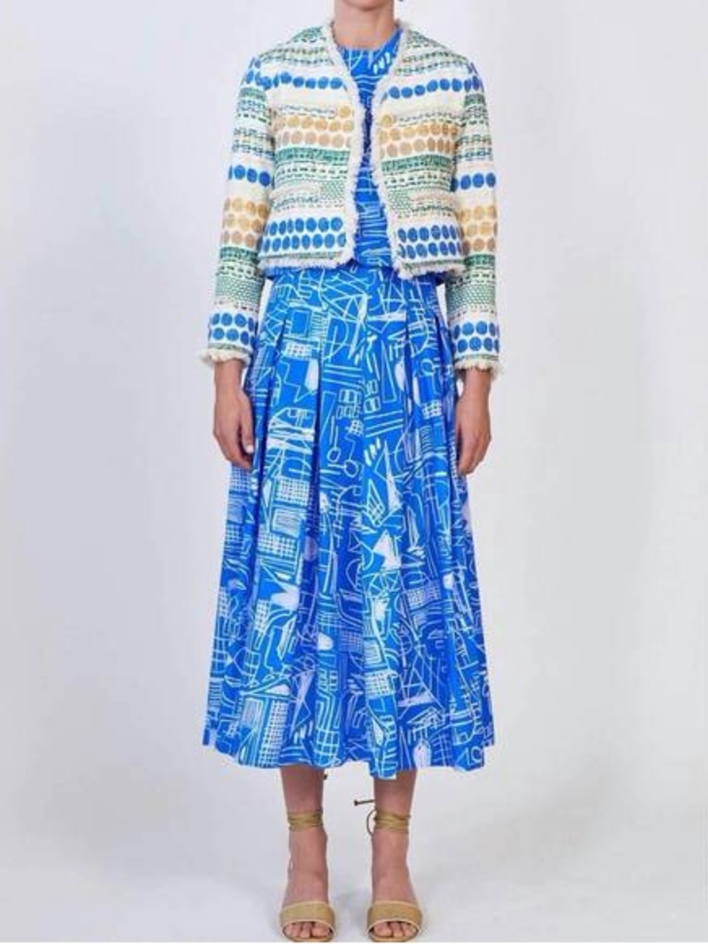 HUNTER BELL Alexis Blue Chalk Print Skirt | Size 8
